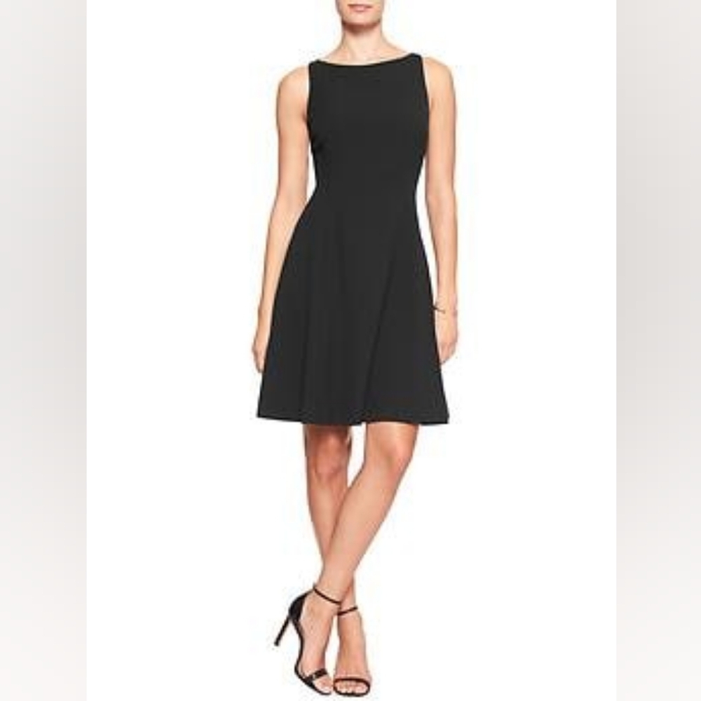 NWT Banana Republic Black Fit And Flare Dress